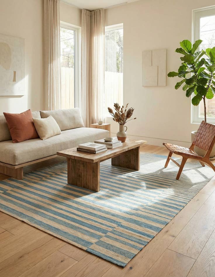 Detail image of 5' 7 x 7' 4  Hand Woven Kilim Modern Wool Rug