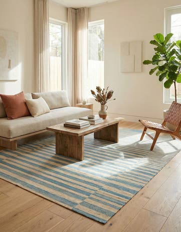 5' 7 x 7' 4 Hand Woven Kilim Modern Wool Rug
