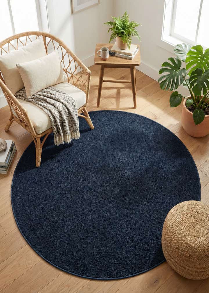 5' 3 x 5' 3 Easy-Clean Solid Indoor / Outdoor Round Rug