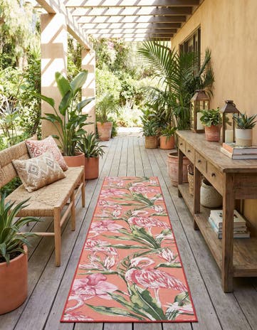 2' 7 x 12' Easy-Clean Botanical Indoor / Outdoor Runner Rug