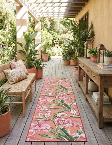 2' 7 x 12' Easy-Clean Botanical Indoor / Outdoor Runner Rug