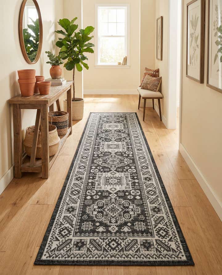 2' 7 x 10' Easy-Clean Aztec Indoor / Outdoor Runner Rug