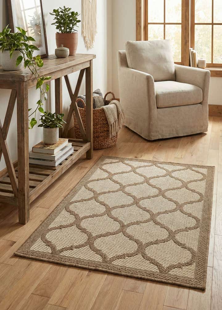 2' 2 x 3' Easy-Clean Trellis Indoor / Outdoor Rug