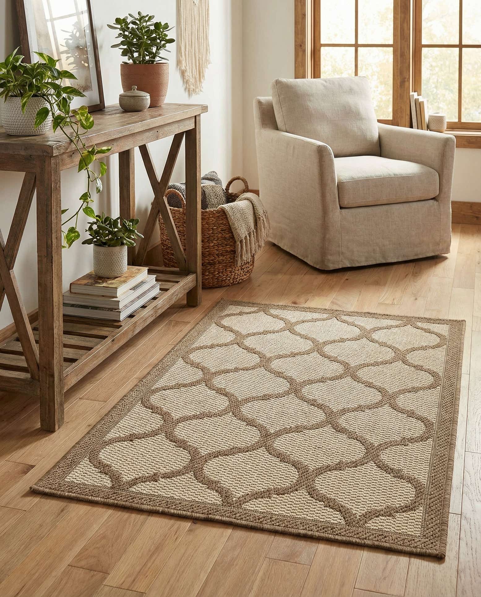 2' 2 x 3' Easy-Clean Trellis Indoor / Outdoor Rug