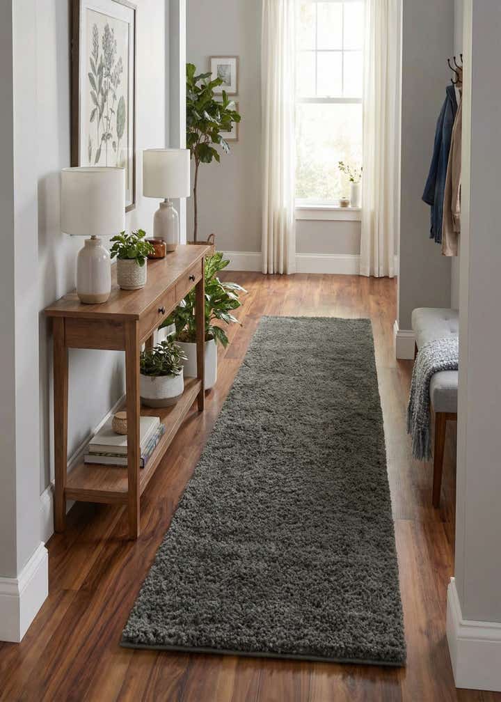 2' 7 x 10' Soft Solid Shag Runner Rug