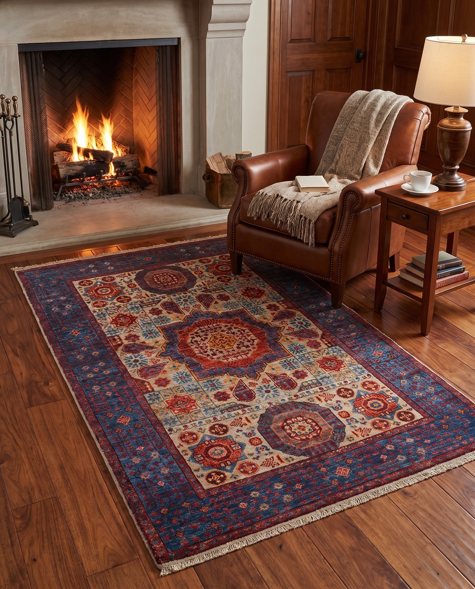 3' 7 x 4' 11 Hand Knotted Mamluk Ziegler Rug