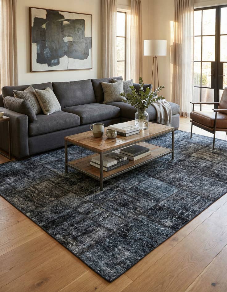 Detail image of 7' 11 x 10'  Hand Knotted Ultra Vintage Persian Wool Rug