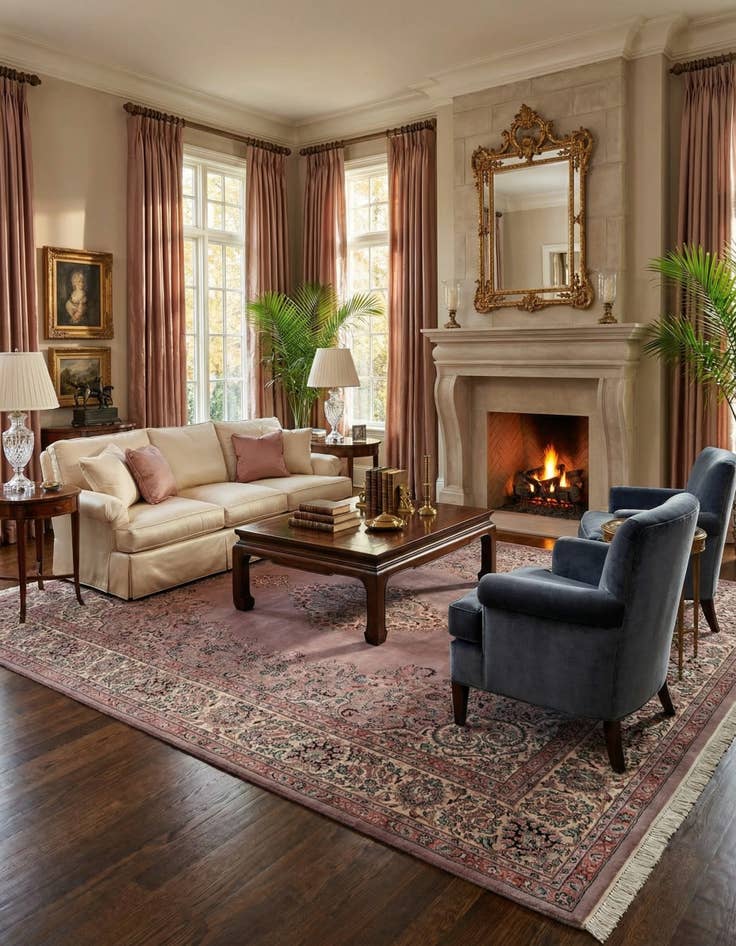 Detail image of  7' 10 x 10' 10  Hand Knotted Sarough Wool Rug