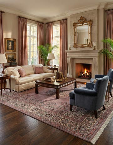7' 10 x 10' 10 Hand Knotted Sarough Wool Rug
