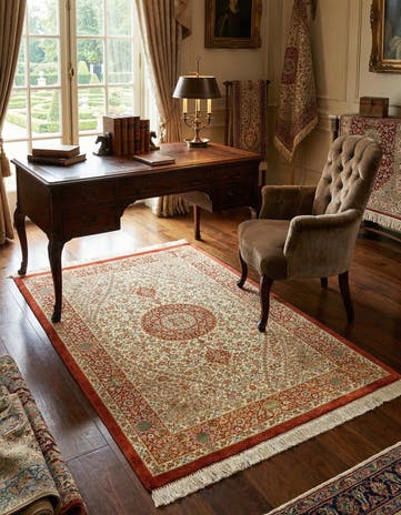 2' 7 x 4' Ghom Silk Rug