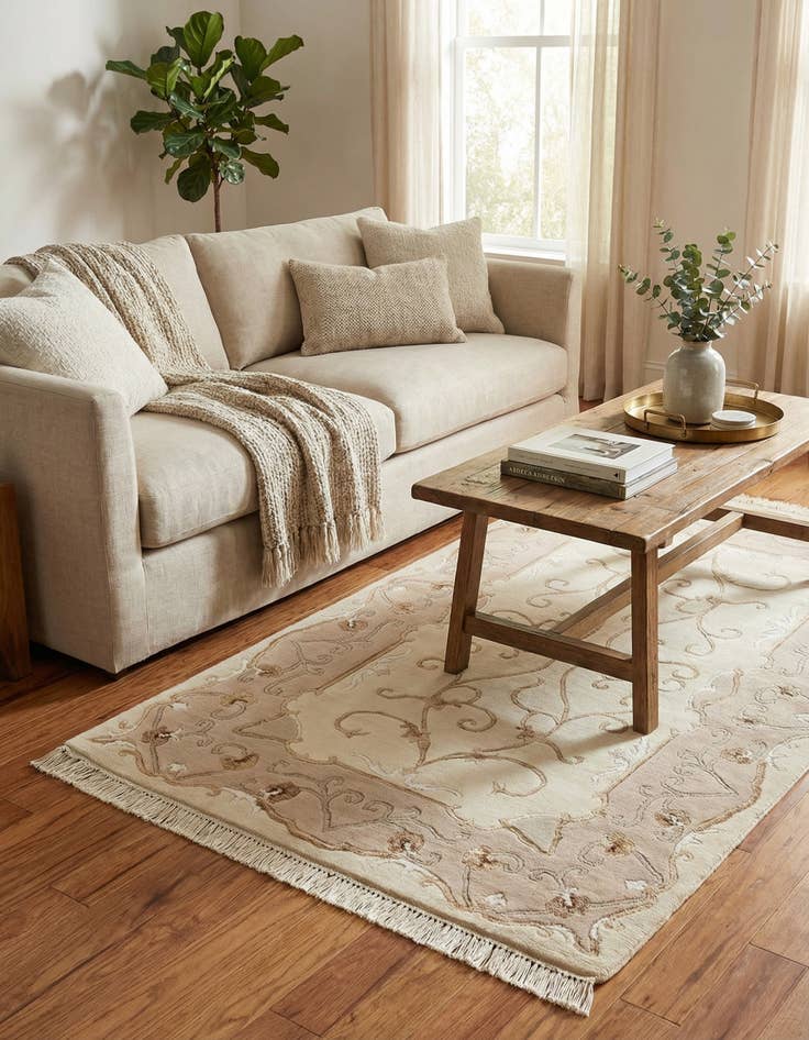 Detail image of 3' 1 x 4' 11  Hand Knotted Darya Wool Rug