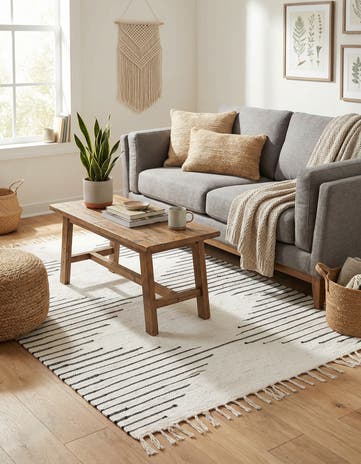 4' 1 x 6' 1 Hand Woven Chindi Cotton Rug