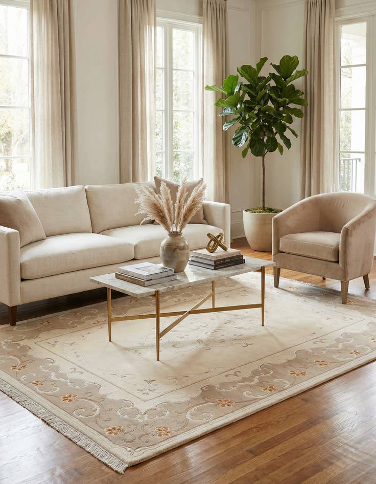 Detail image of 5' 7 x 8'  Hand Knotted Darya Wool Rug