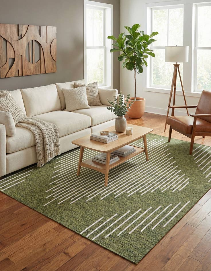 Detail image of 10' 8 x 10' 8 Easy-Clean Modern Indoor / Outdoor Square Rug