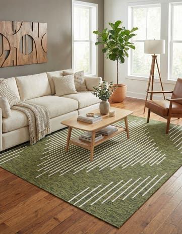 10' 8 x 10' 8 Easy-Clean Modern Indoor / Outdoor Square Rug