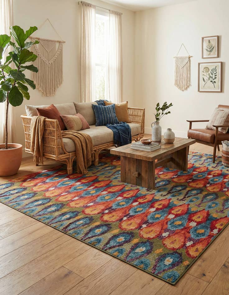 Detail image of 9' x 12'  Washable Modern Indoor / Outdoor Rug