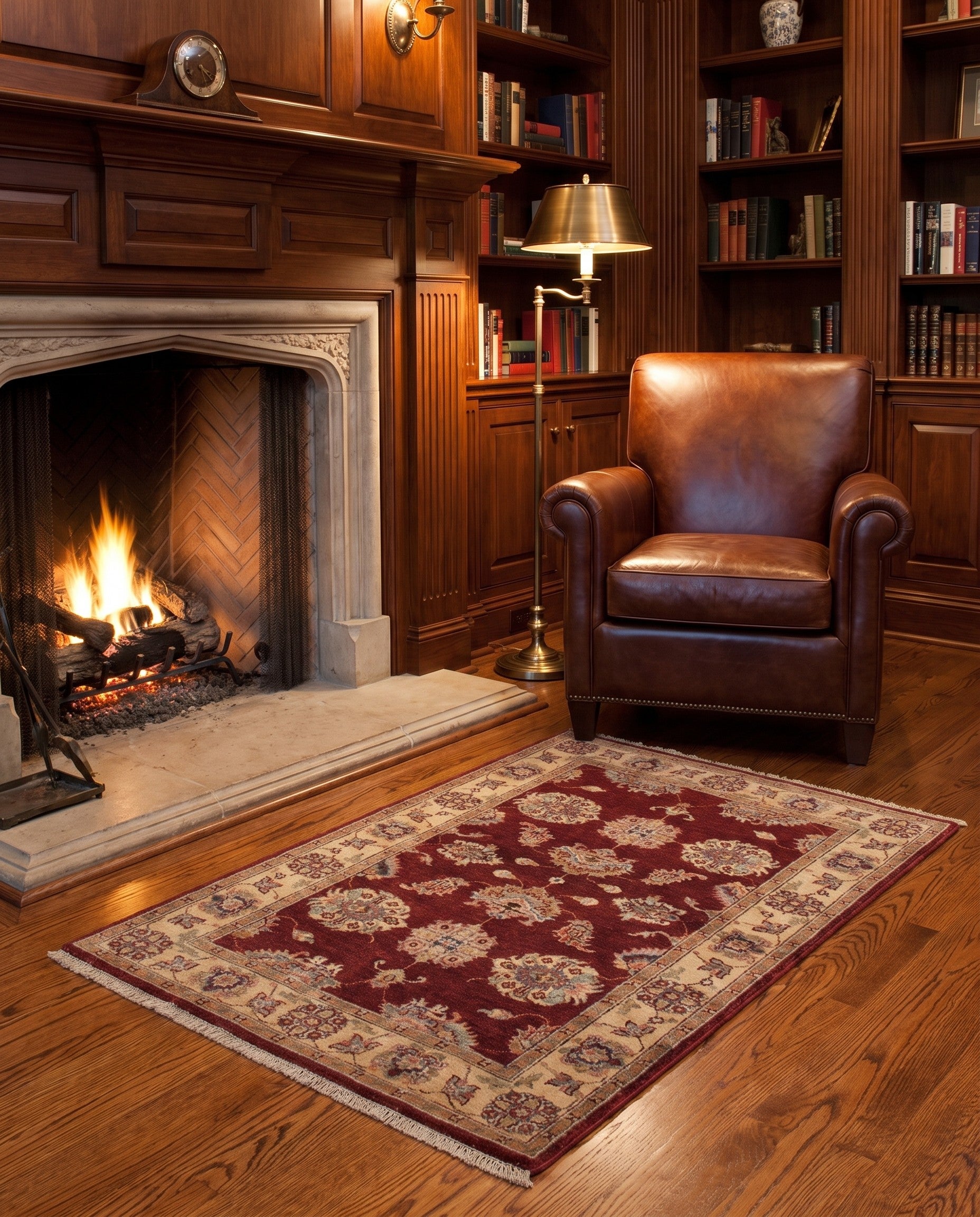 3' 2 x 4' 9 Hand Knotted Ziegler Rug