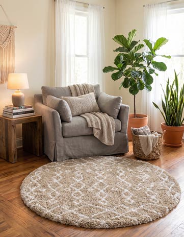 6' x 6' Moroccan Shag Round Rug