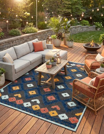 Charcoal Easy-Clean Belize Indoor / Outdoor Rug