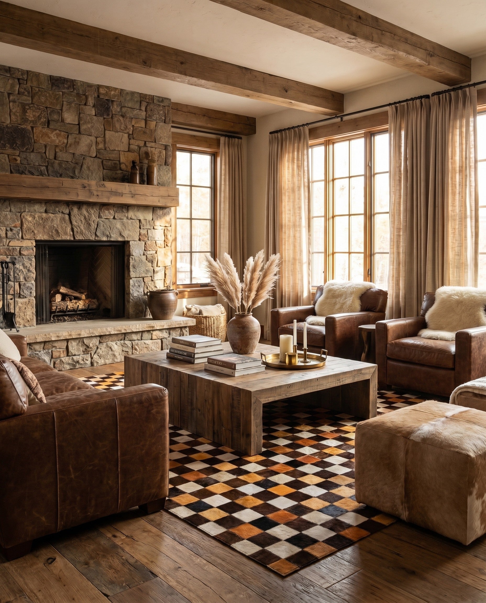 5' 2 x 8' 1 Cowhide - Patchwork Rug