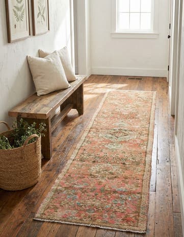 1' 8 x 8' 7 Hand Knotted Ultra Vintage Persian Wool Runner Rug