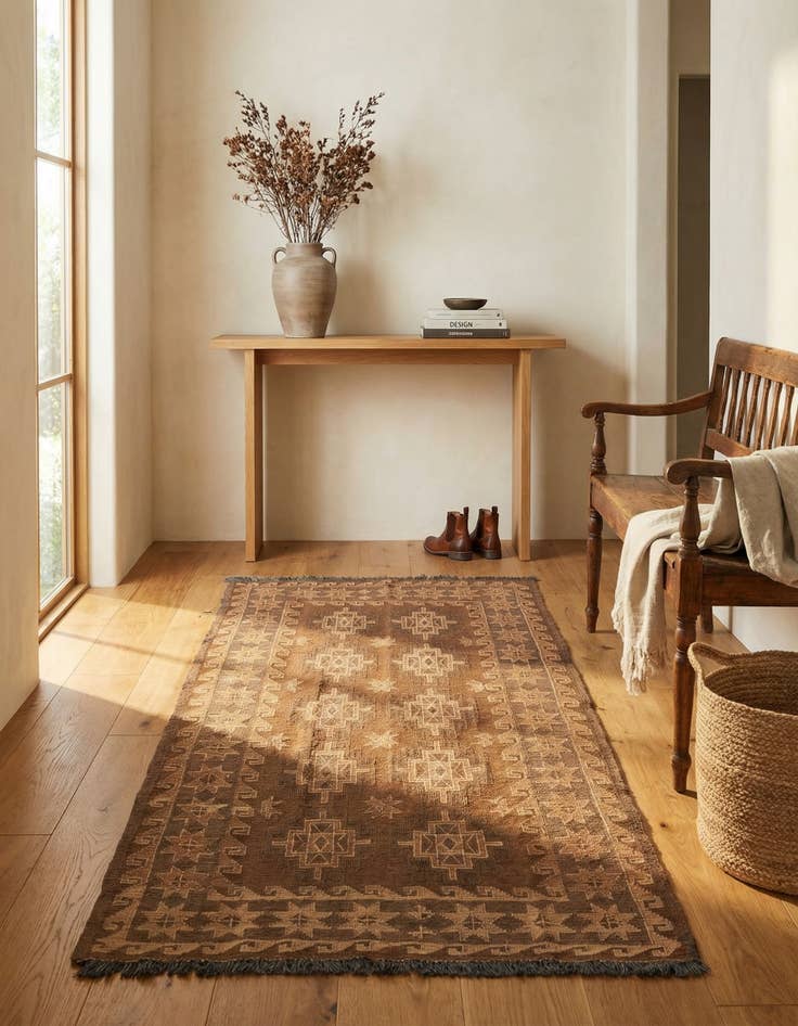 Detail image of 2' 10 x 5' 5  Hand Woven Kilim Modern Wool Runner Rug