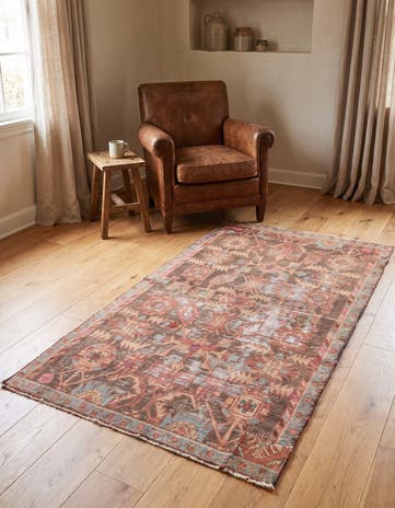 3' 4 x 6' 1 Hand Knotted Ultra Vintage Persian Wool Rug