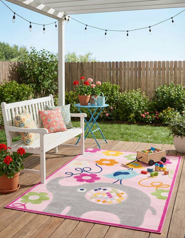 Detail image of  5' 3 x 7' 7  Washable  Indoor / Outdoor Rug