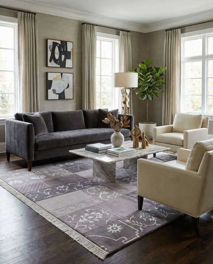 4' 6 x 6' 9 Hand Knotted Darya Wool Rug