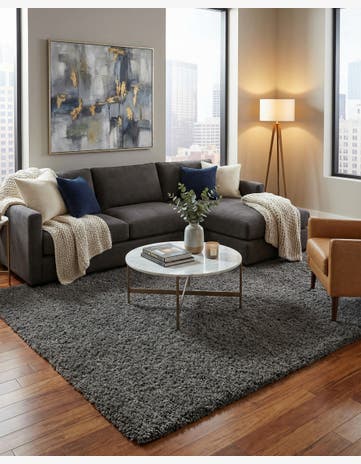 Smoke Infinity Shag Rug