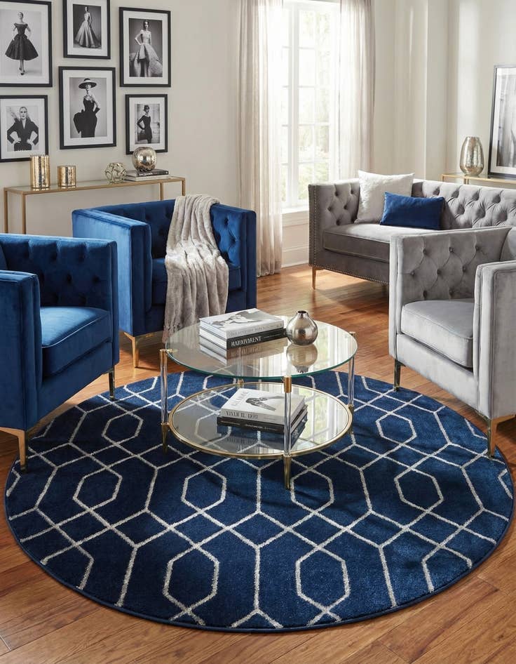 Detail image of 5' 3 x 5' 3  Marilyn Monroe™ Glam Trellis Round Rug