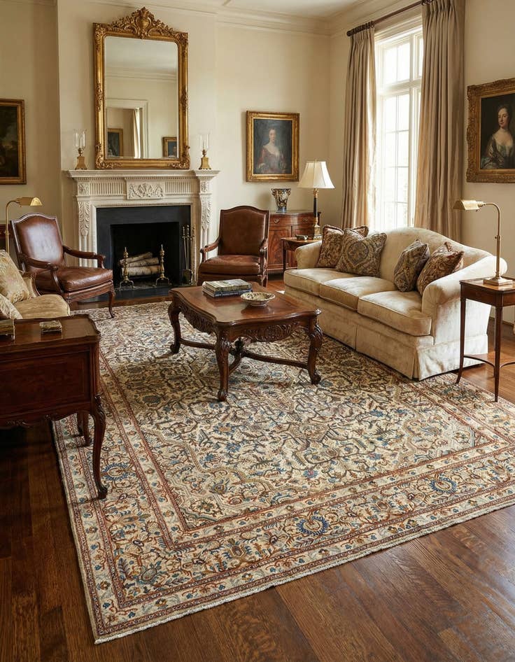 Detail image of 8' 7 x 11' 8 Kashan Wool Rug