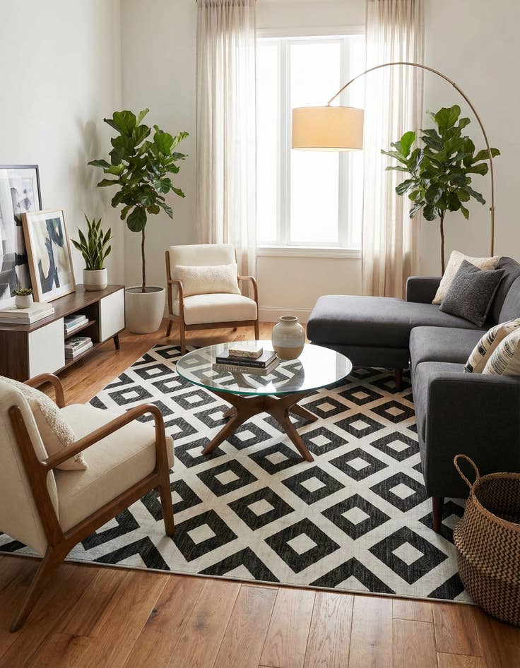 Detail image of 12' x 12'  Washable Jill Zarin Napa Indoor / Outdoor Square Rug