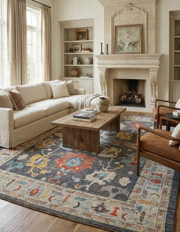 9' 1 x 11' 10 Hand Knotted Oushak Rug