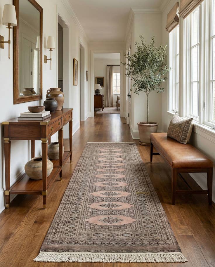 Detail image of 2' 8 x 9' Hand Knotted Bokhara Oriental Wool Runner Rug