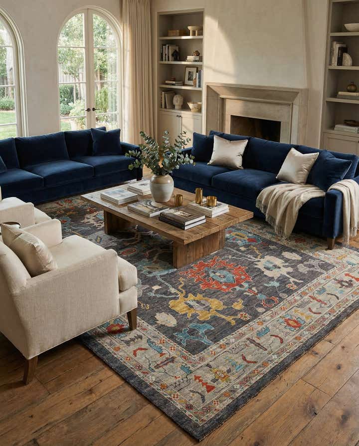 9' 1 x 11' 10 Hand Knotted Oushak Rug