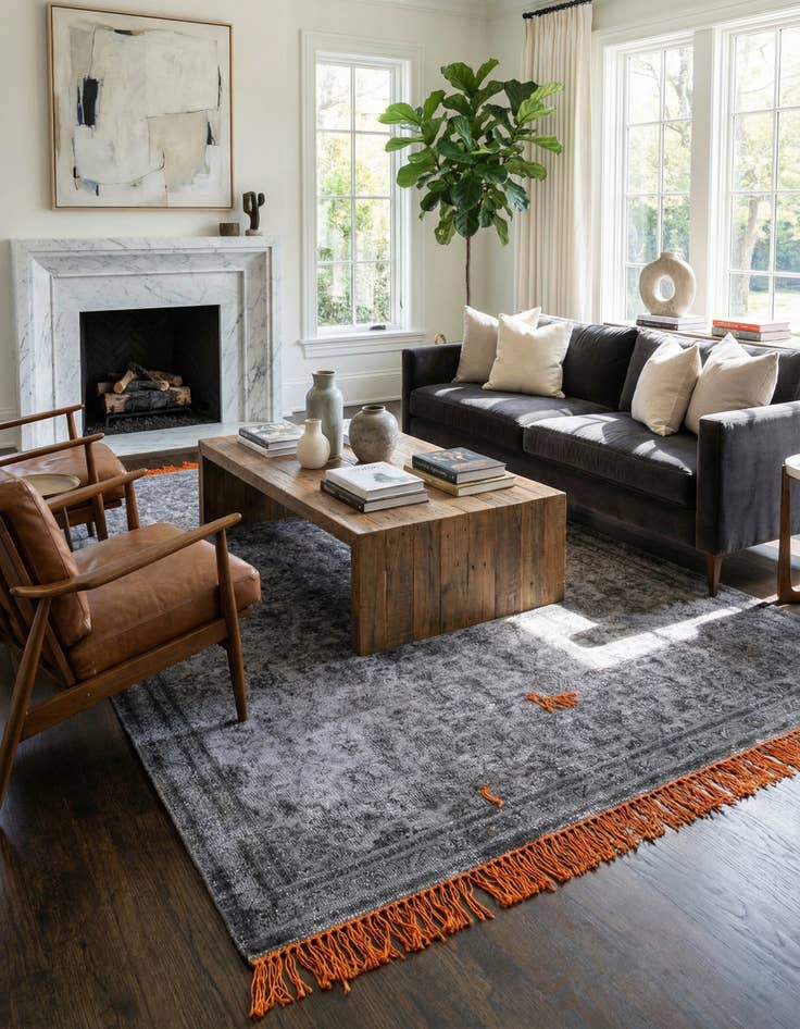 Detail image of 7' x 10' 4  Hand Knotted Ultra Vintage Persian Wool Rug