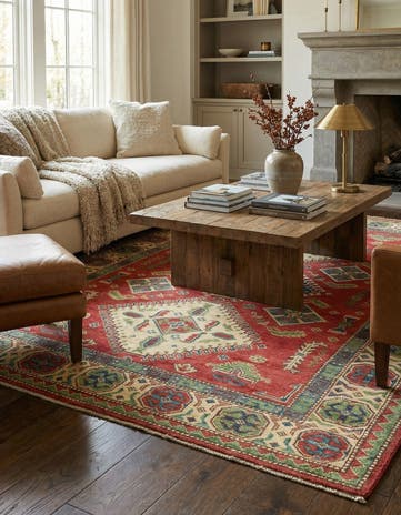 5' 4 x 7' 2 Hand Knotted Kazak Rug
