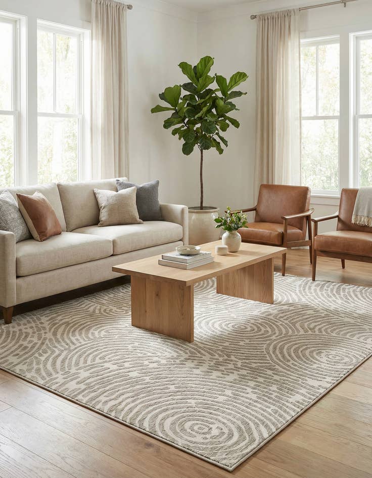 Detail image of  7' 10 x 10'  Washable Modern Indoor / Outdoor Rug