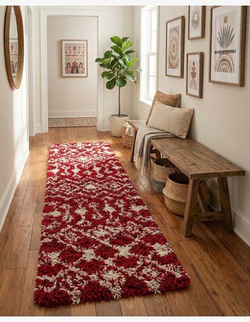 2' 7 x 12' Moroccan Trellis Shag Runner Rug