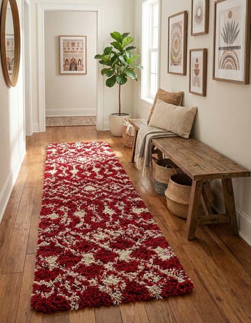 2' 7 x 12' Moroccan Trellis Shag Runner Rug