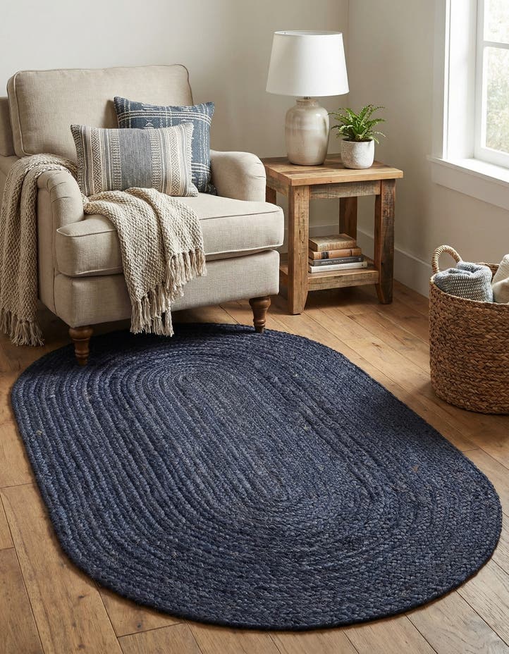 3' 3 x 5' 1 Handmade Braided Jute Oval Rug