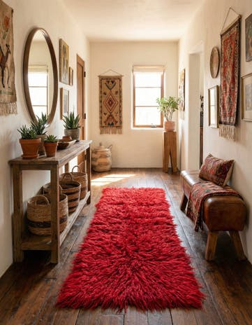 2' 2 x 5' 5 Hand Knotted Moroccan Wool Runner Rug