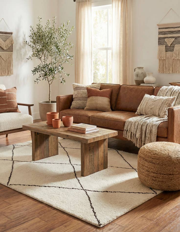 Detail image of  4' 1 x 6' 1  Hand Knotted Safiya Moroccan Wool Rug