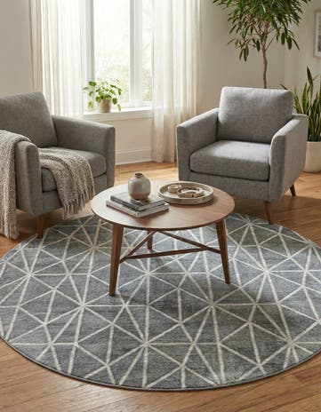 8' x 8' Lattice Trellis Round Rug