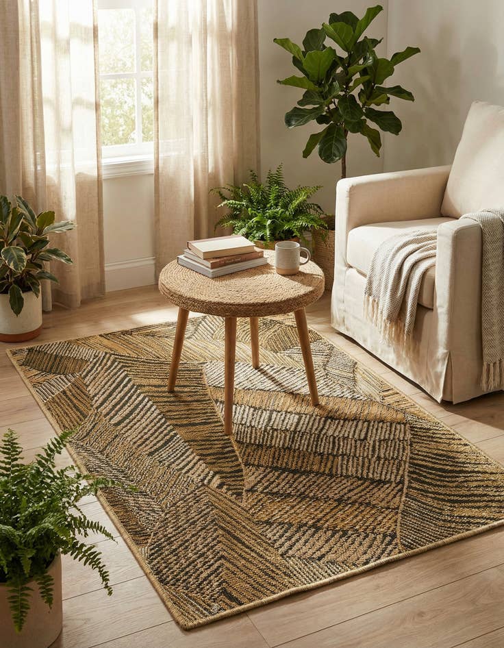 Detail image of 2' x 3'  Washable Botanical Indoor / Outdoor Rug