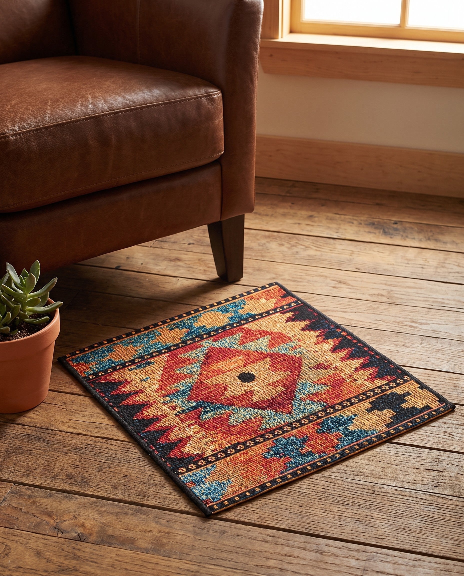 1' 4 x 1' 4 Easy-Clean Tribal Indoor / Outdoor Sample Rug