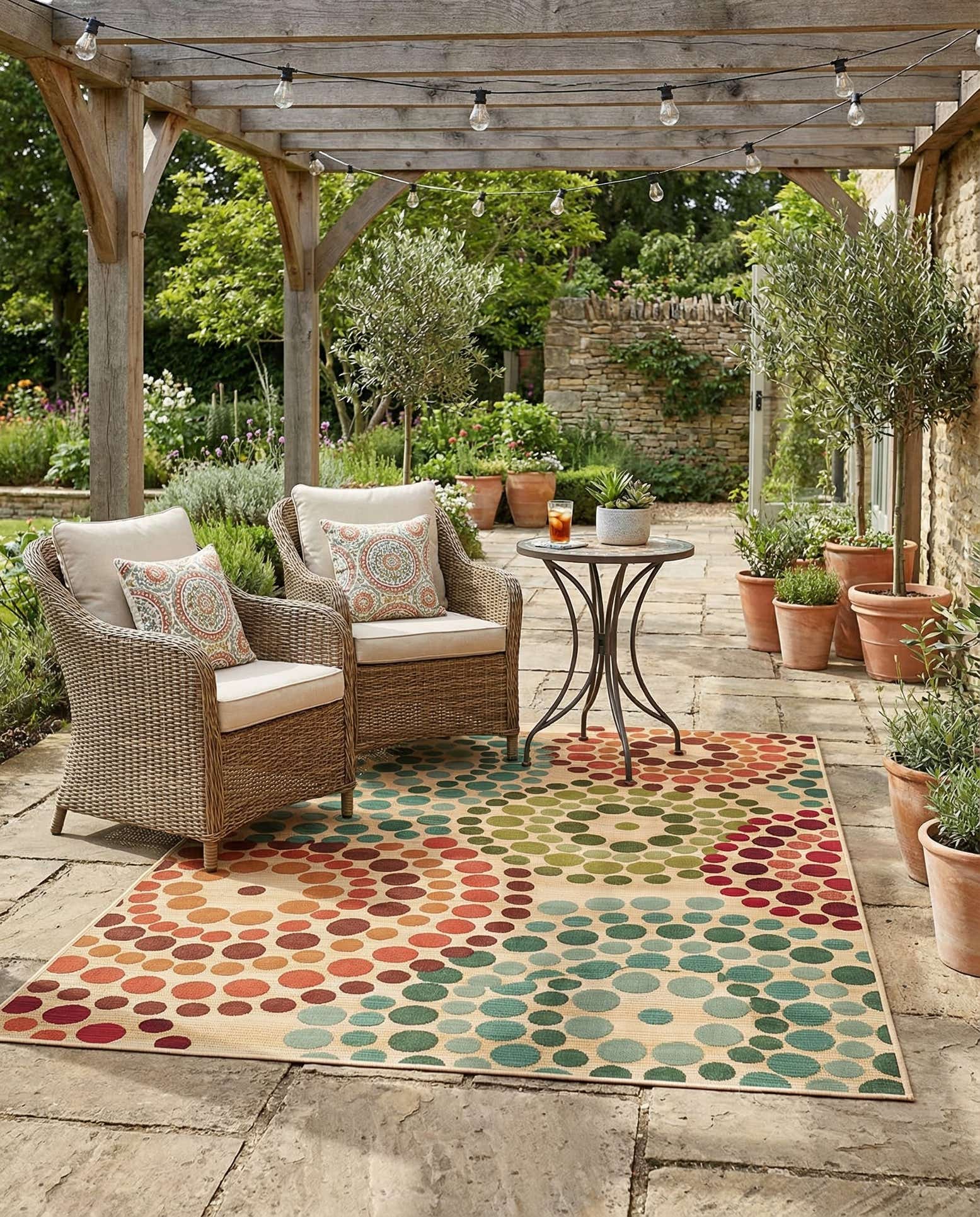 4' x 6' Easy-Clean Modern Indoor / Outdoor Rug