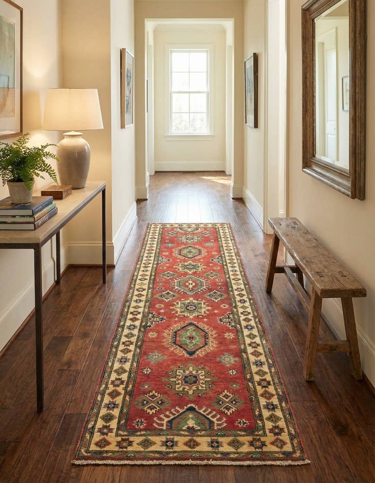 Detail image of 2' 10 x 9' 6  Hand Knotted Kazak Runner Rug