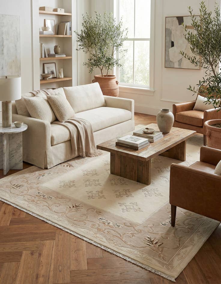 Detail image of 5' 7 x 8'  Hand Knotted Darya Wool Rug